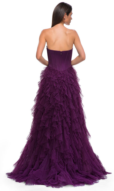 La Femme 32760 Strapless Corset Bodice Prom Gown
