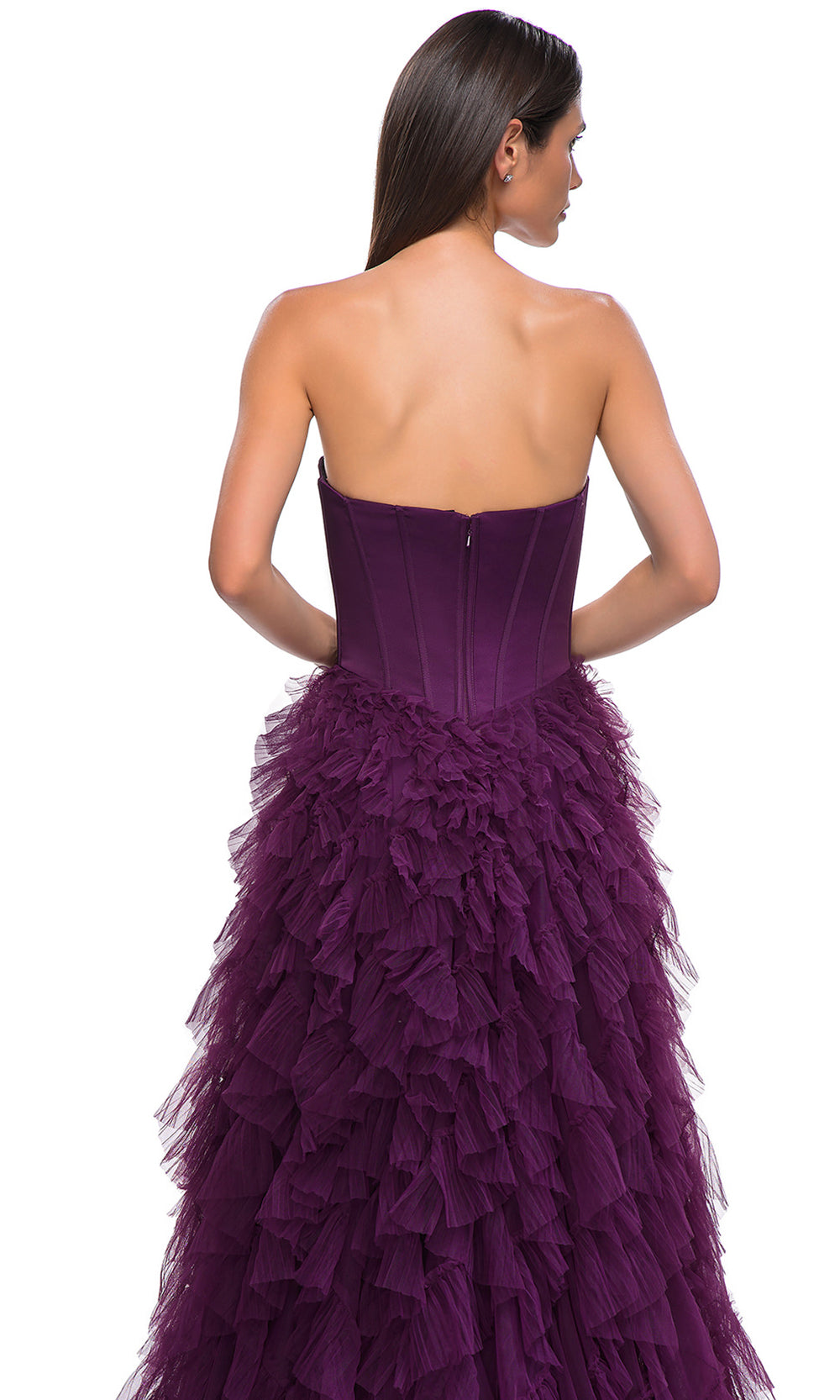 La Femme 32760 Strapless Corset Bodice Prom Gown