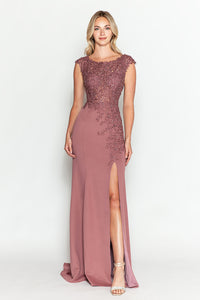 Vestido de invitada de boda color malva oscuro, vestido formal de etiqueta, talla grande, de 8343