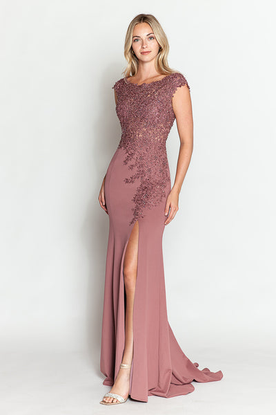 Dark Mauve Wedding Guest Dress Black Tie Formal Gown Plus Size by 8343