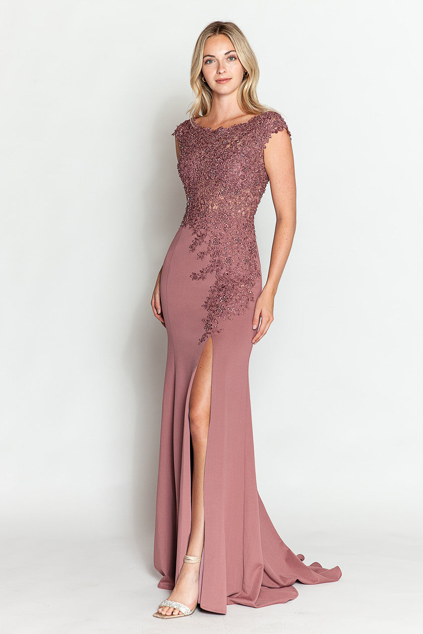 Dark Mauve Wedding Guest Dress Black Tie Formal Gown Plus Size by 8343