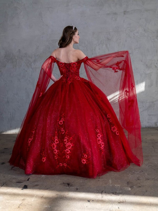 Off-Shoulder Cape Sleeve Ball Gown by Calla SCL30014