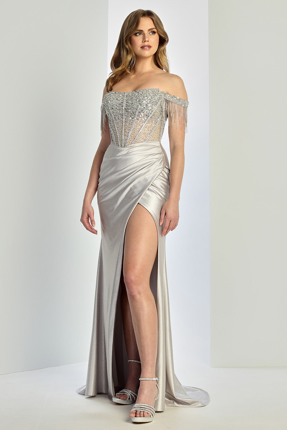off shoulder sequin corset formal dress product info and reviews Off Shoulder Sequin Glitter Corset Prom Gown