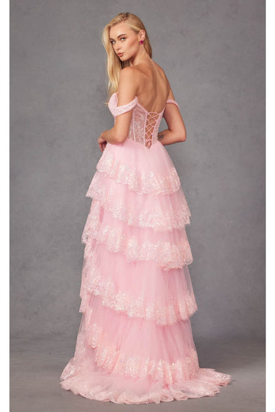 Draped Off-Shoulder Prom Gown by Juliet JT2467K - Dress