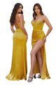 Draped Sweetheart Neck Prom Dress 2025 Elegant Formal Gown - Marigold / 4 - Prom