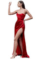 Draped Sweetheart Neck Prom Dress 2025 Elegant Formal Gown - Red / 2 - Prom