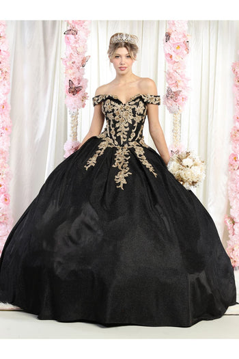 Layla K RED Embroidered Mesh Ball Gown Ball Gowns