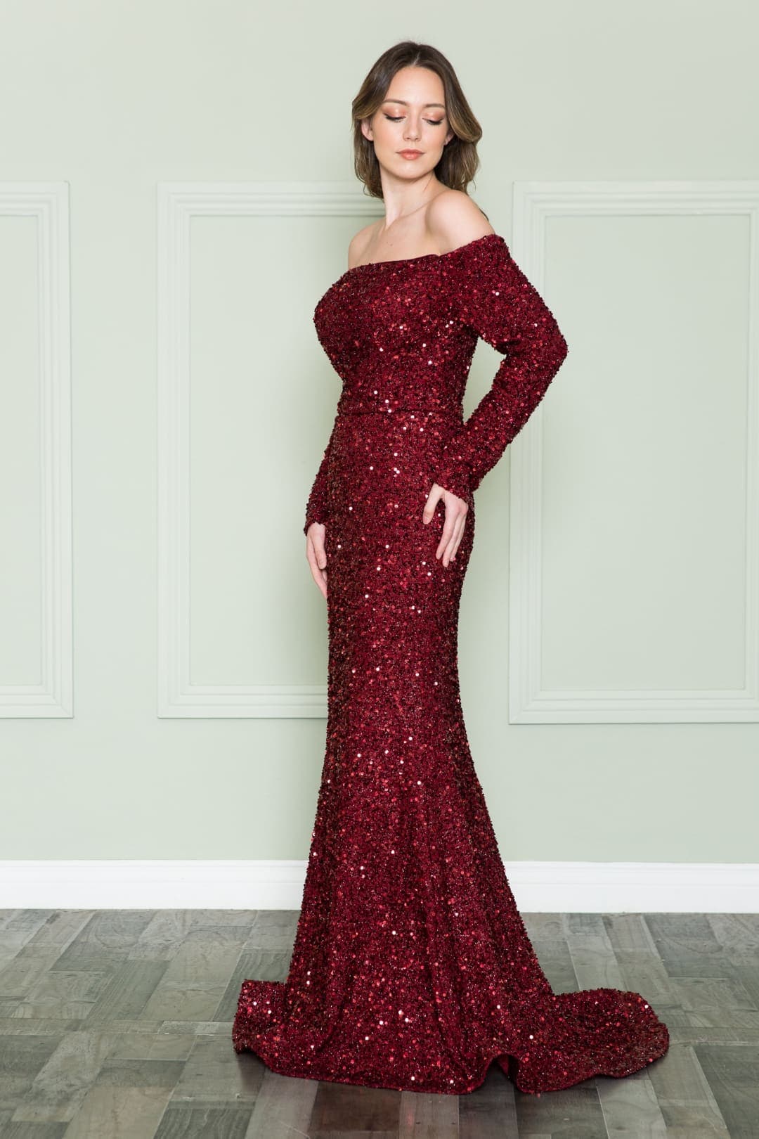 sequin holiday party dress Designer FDSPO8876 Dresses For Holiday Party, WINE