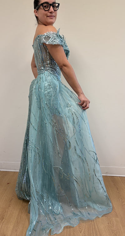 Royal Queen RQ8100 Jeweled Lace Appliqued Formal Gown