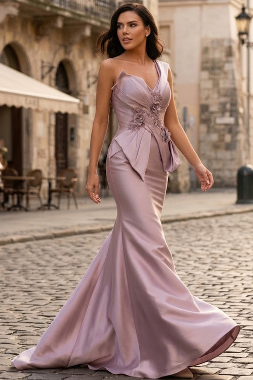 Terani Couture 2011M2160 Formal Prom Floral Applique Long Evening Stretch Mikado Dress