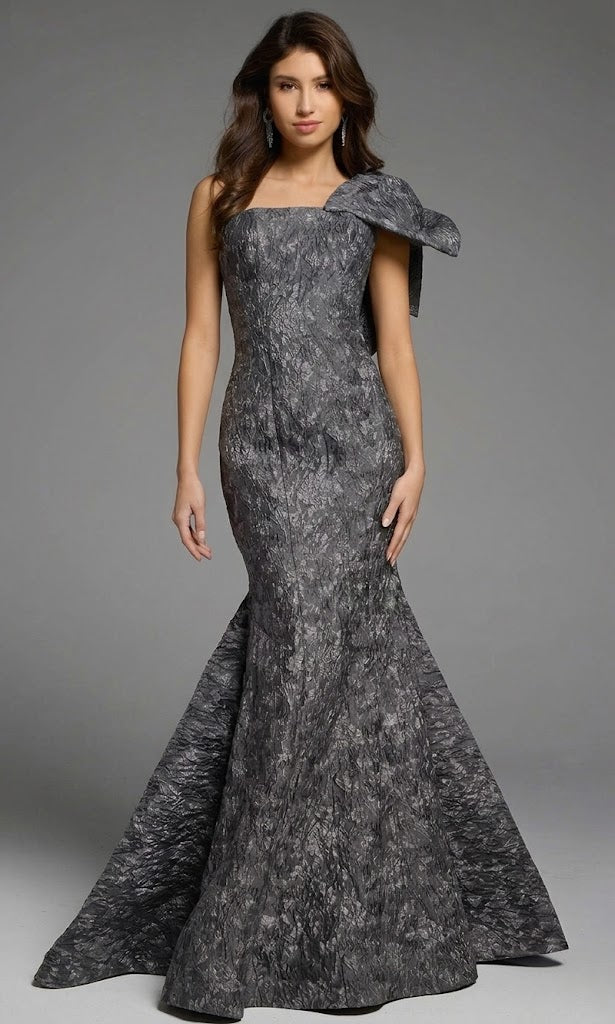 Jovani 41130 - One Shoulder Bow Mermaid Gown