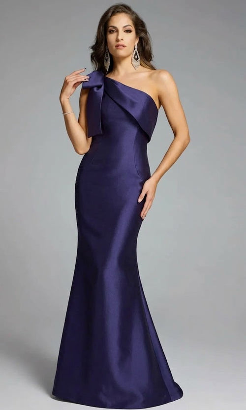 Jovani 43361 - One Shoulder Gown with Bow Detail