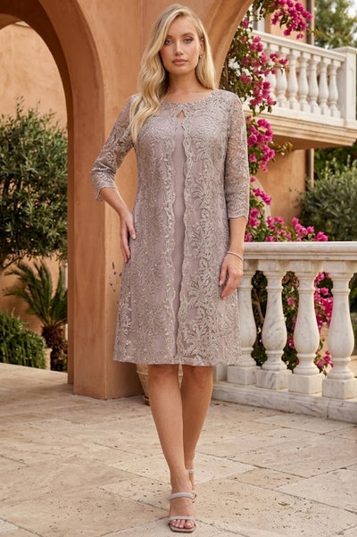 Eva USA 3479 Knee Length Mother of the Bride Cocktail Jacket Dress