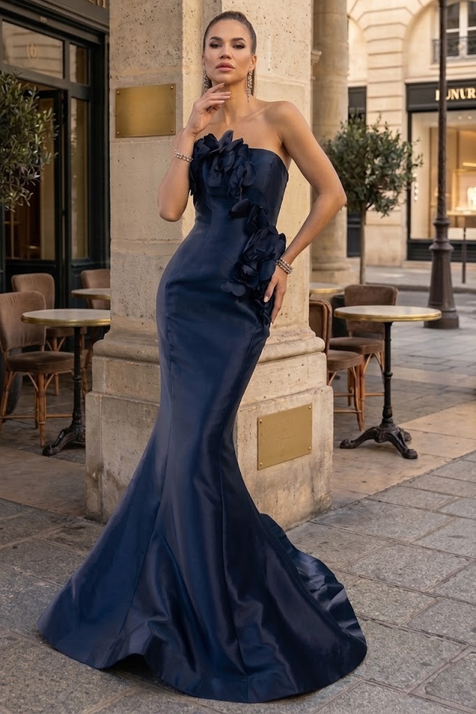Terani Couture 241E2512 Sophisticated Formal Prom Strapless Long Evening Mikado Dress