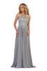 Elegant Pageant Dress - Silver/Silver / 4