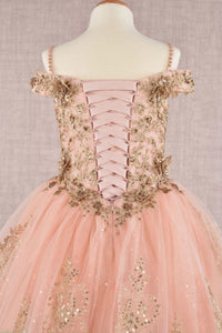 Elizabeth K GK101 Embellished Glitter A-Line Kids Dress