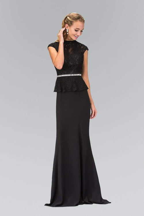 High Neck Cap Sleeve Gown by Elizabeth KGL1421