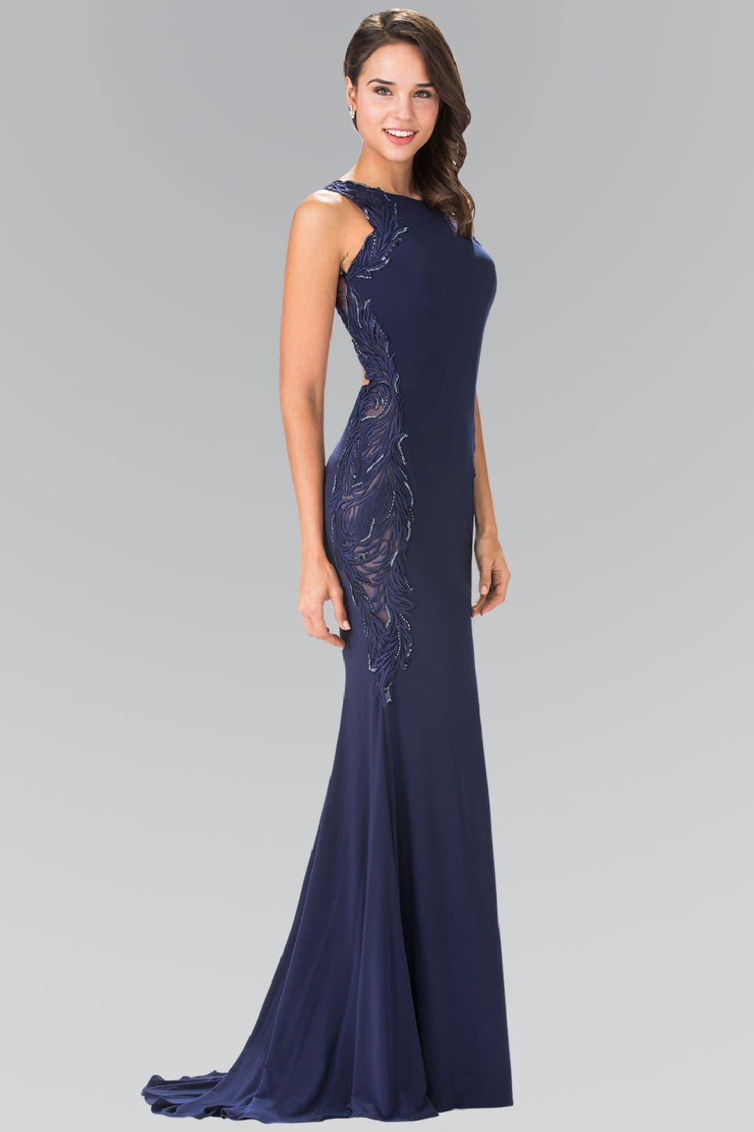 Bodycon Formal Gown - LAS2222 - NAVY BLUE / XS