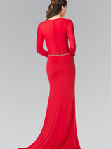 Elizabeth K GL2284 - Long Sleeve Formal Gown with Mermaid Silhouette