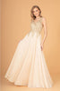 Elizabeth K GL3028 A- line Chiffon Dress - CHAMPAGNE / XS