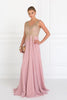 Elizabeth K GL3028 A- line Chiffon Dress - DUSTY ROSE / XS