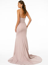 Elizabeth K GL2670 Simple Long Slit Mermaid Mauve Formal Evening Dress