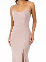 Elizabeth K GL2670 Simple Long Slit Mermaid Mauve Formal Evening Dress