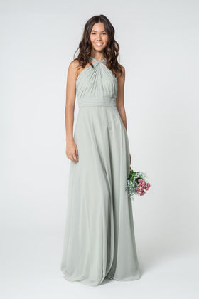 Sage Halter Bridesmaid Dress by Elizabeth KGL2816