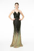 Elizabeth K GL2899 Sequined Ombre Long Gown - BLACK / XS
