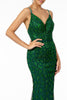 Elizabeth K GL2917G Sleeveless Glitter Mermaid Green Formal Dress - Dress