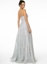 Elizabeth K GL2921  Mesh A-Line Pageant Gown