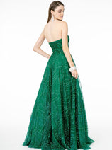 Elizabeth K GL2921  Mesh A-Line Pageant Gown