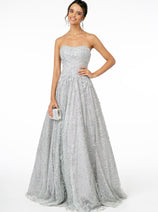 Elizabeth K GL2921  Mesh A-Line Pageant Gown