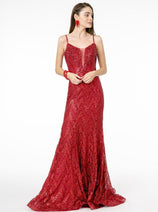 Elizabeth K GL2950 Glitter Sequin Long Mermaid Prom Dress