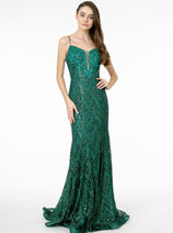 Elizabeth K GL2950 Glitter Sequin Long Mermaid Prom Dress