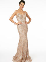Elizabeth K GL2950 Glitter Sequin Long Mermaid Prom Dress