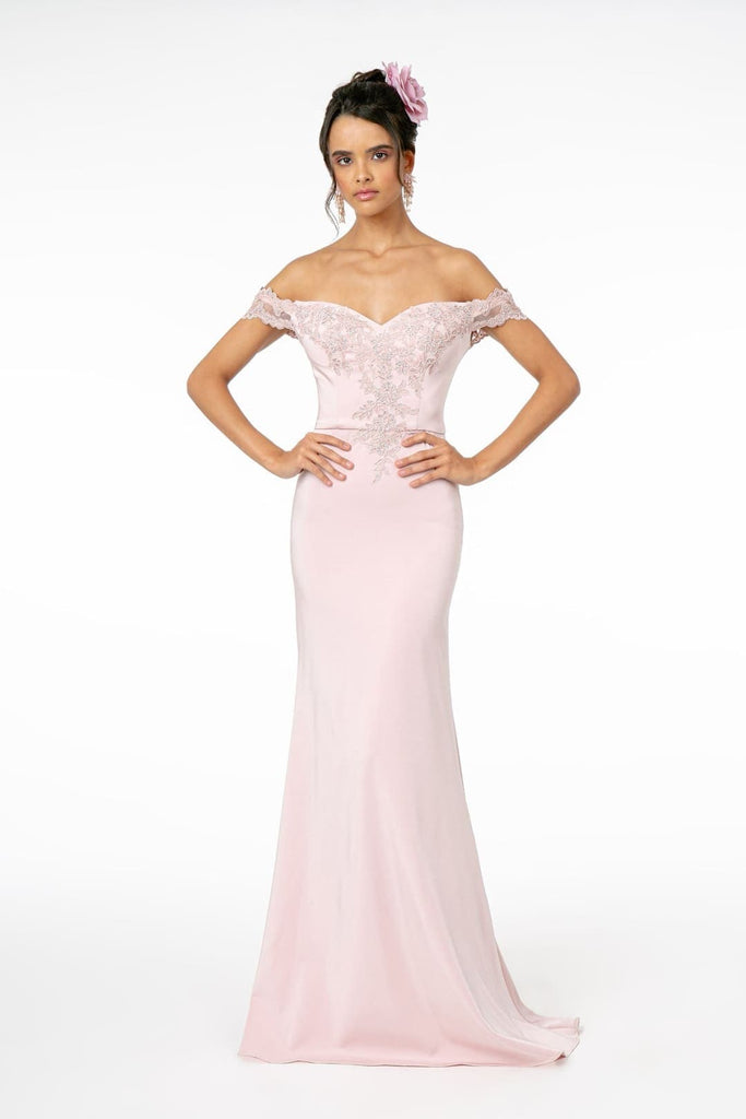 Off The Shoulder Formal Gown - LAS2958 - MAUVE / XS