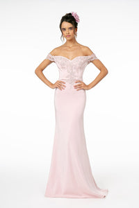 Off The Shoulder Formal Gown - LAS2958 - MAUVE / XS