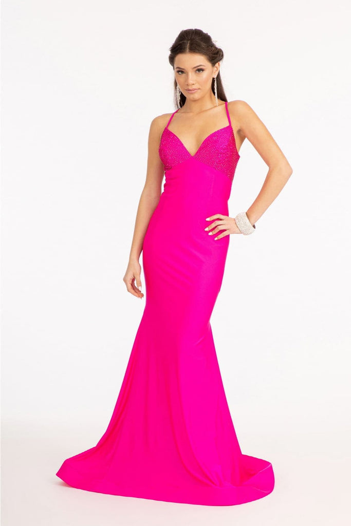 Elizabeth K GL3035 Bodycon Strappy Long Gown - Dresses