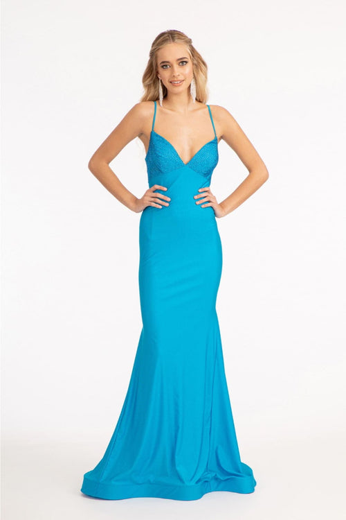 Elizabeth K GL3035 Bodycon Strappy Long Gown - Dresses