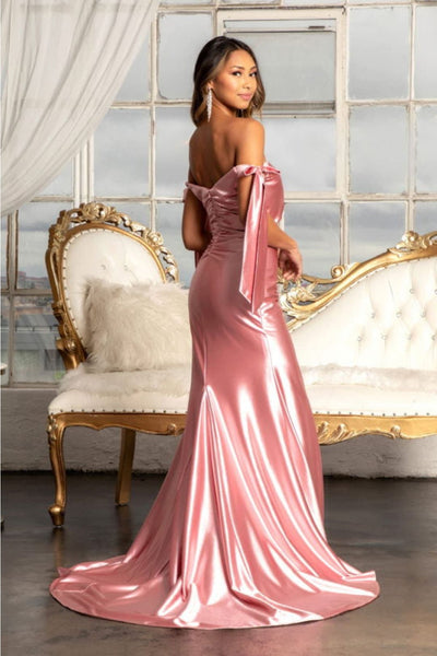 Off Shoulder Satin Mermaid Dress - LAS3059 - Dresses