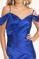 Elizabeth K GL3060 Cold Shoulder Long Simple Satin Prom Gown - Dresses