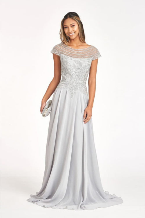 Elizabeth K GL3065 Embellished Chiffon Long Gown - Dresses