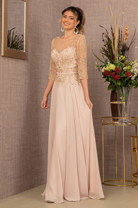 Embroidered A-line Dress by Elizabeth KGL3066