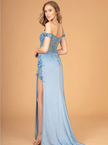 Elizabeth K GL3082 Embroidered Corset Bodice Evening Dress