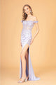 Elizabeth K GL3082 Embroidered Corset Bone Dress - LILAC / XS