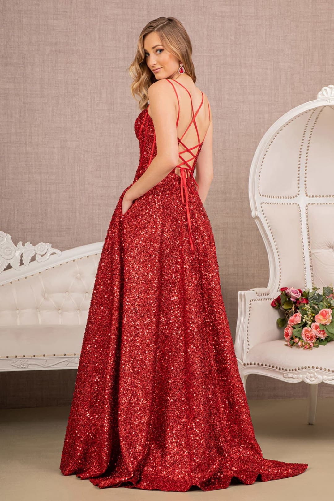 Elizabeth K GL3132 Corset Bone A- line Gown