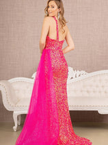 Elizabeth K GL3133 One Shoulder Sequin Formal Dress