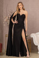Elizabeth K GL3136 Ruched Side Mermaid Dress - BLACK / XS - Dress