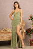 LA Merchandise LAS3147 Velvet Mermaid Prom Dress - GREEN / XS - Dress